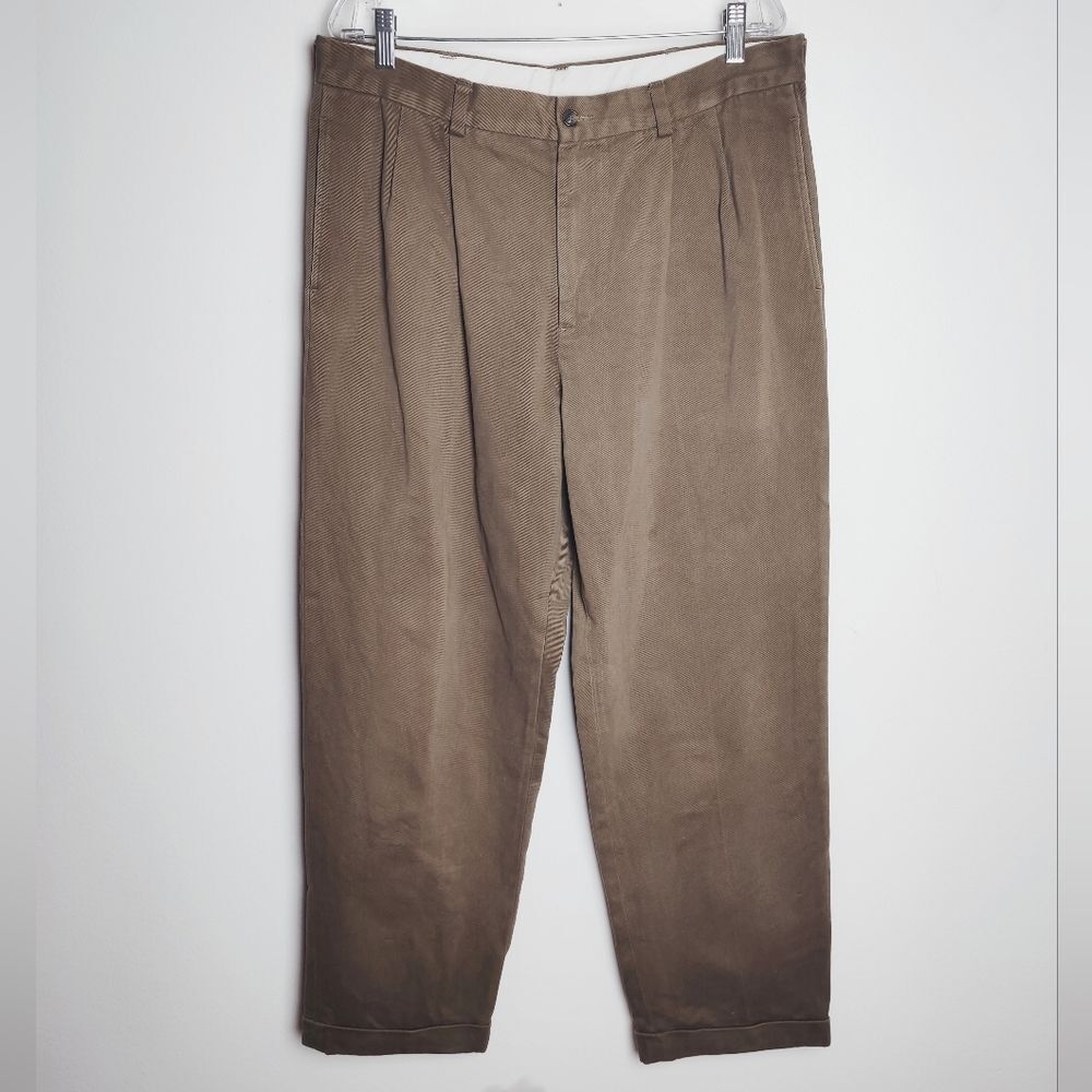 Brooks Brothers 364 Pleated Front Heavy Brushed Cotton Twill Dress Pants, 36/32